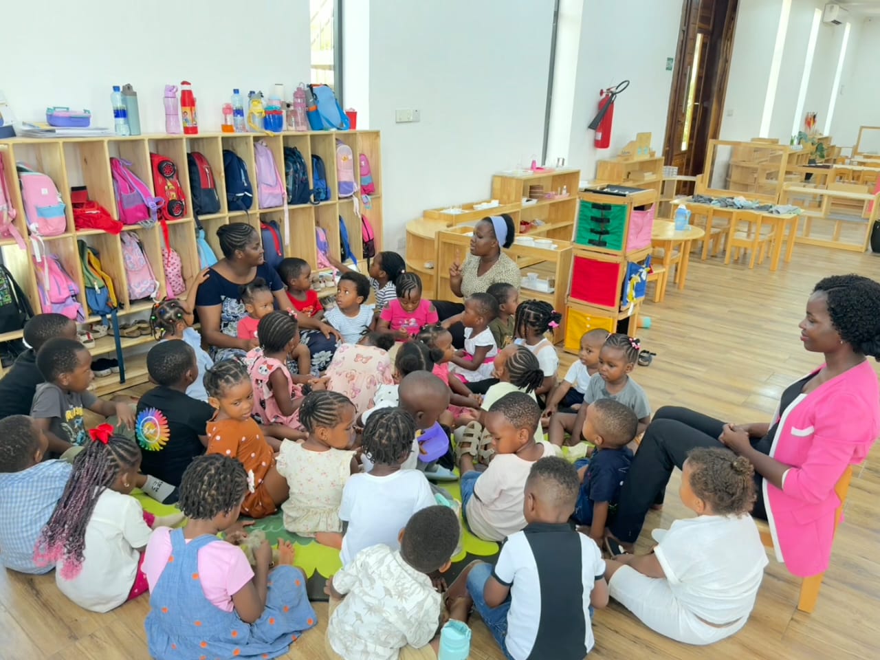 Colorful Preschool Classroom with Learning Centers and Educational Toys